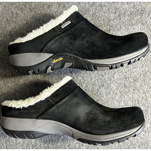 Dansko Parson Clogs Women’s 6.5 Black Suede Fur Lined Slip On Shoes Waterproof - Picture 13 of 15